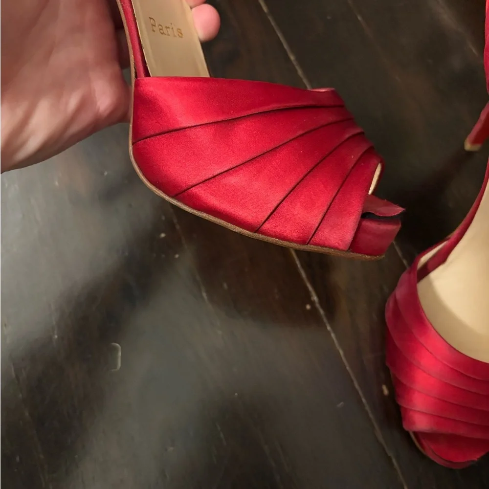 Christian Louboutin Scarlet Peep-Toe Heels - Picture 9 of 9